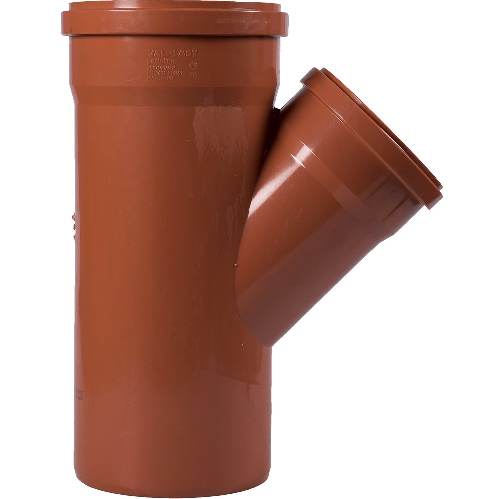 Oferte la Ramificatie PVC canalizare EXT cu garnitura, 45 grade, D 250 x 110 mm 