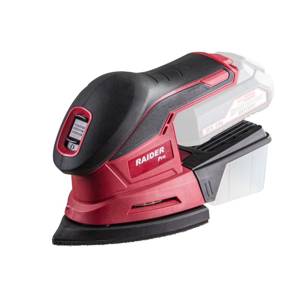 Oferte la Slefuitor multifunctional R20 Raider RDP-SMSA20 Solo, 20 V, triunghiular, prindere Velcro, colector praf, 11000 rpm, 148 x 101 mm