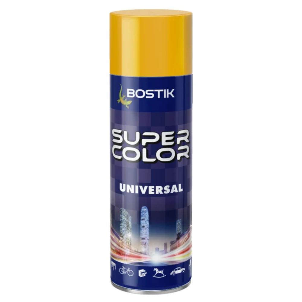 Oferte la Vopsea spray universala decorativa Bostik Super Color, interior/exterior, galben auriu RAL1004, 400 ml