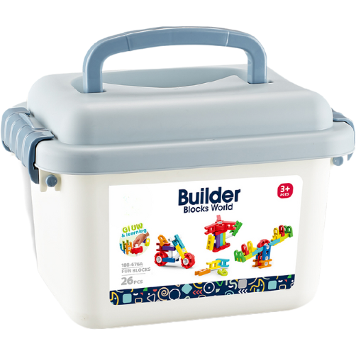 Oferte la Set de Constructie Fun Blocks 26 Piese in Cutie Plastic 3 Ani+ Multicolor