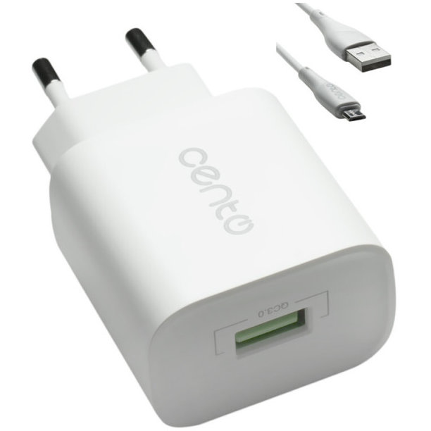 Oferte la Incarcator Retea P211 Lite MicroUSB USB QC 3A 18W Alb
