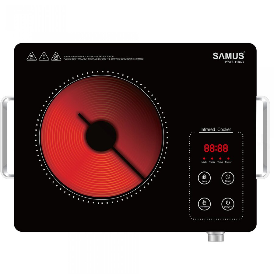 Oferte la Plita Electrica Vitroceramica cu Infrarosu PSVFE-11BG3 Portabila Putere 2000W Temporizator Negru