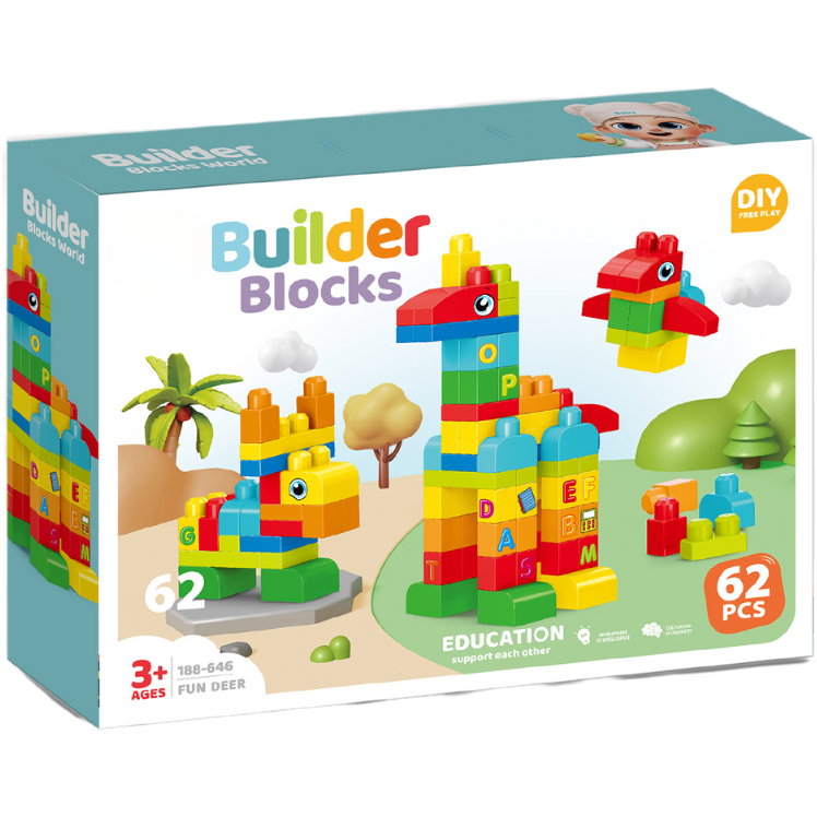 Oferte la Set de Constructie Animalute 62 Piese 3 Ani+ Multicolor