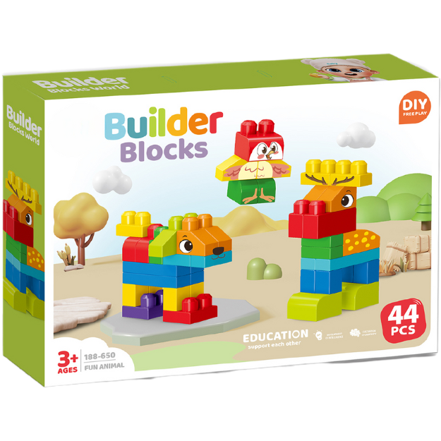 Oferte la Set de Constructie Animalute Haioase 44 Piese 3 Ani+ Multicolor