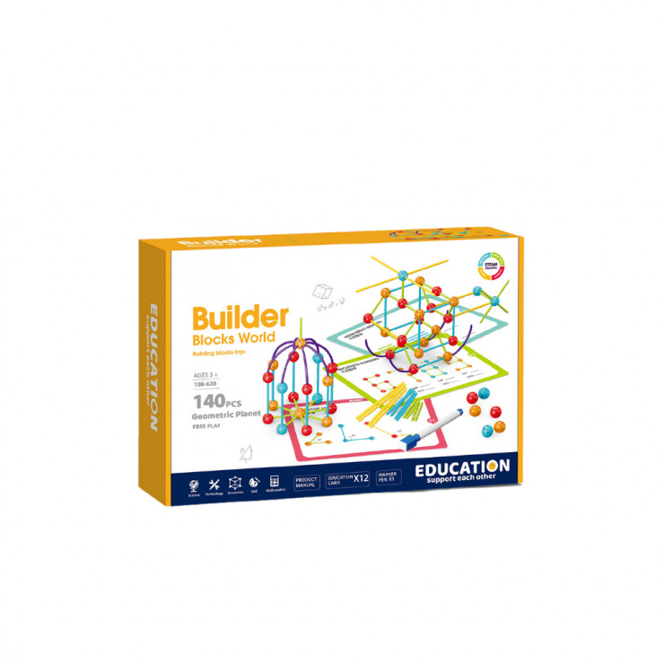 Oferte la Set de Constructie Forme 3D 140 Piese 3 Ani+ Multicolor