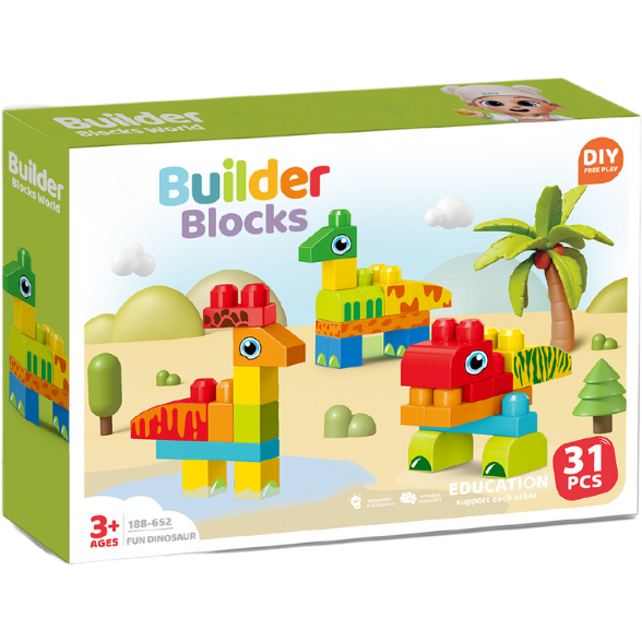 Oferte la Set de Constructie Dinozauri Haiosi 31 Piese 3 Ani+ Multicolor