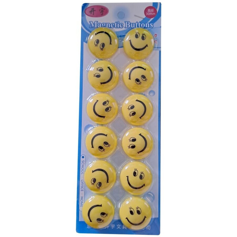 Oferte la Set 12 Magneti Pentru Tabla Magnetica Diametru 30Mm Galben