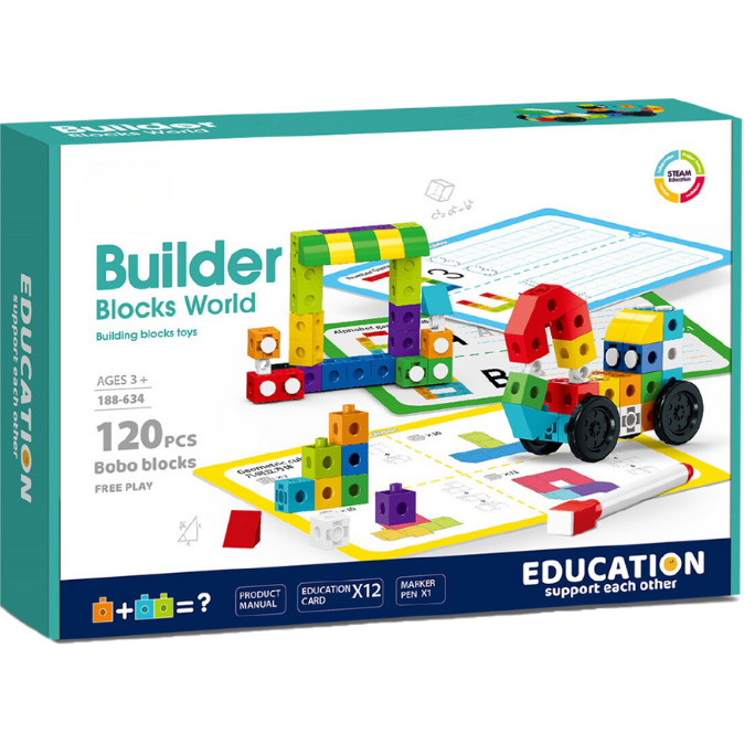 Oferte la Set de Constructie Invatam si Ne Distram 120 Piese 3 Ani+ Multicolor