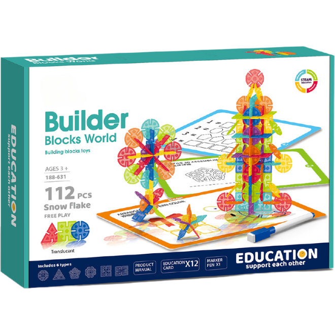 Oferte la Set de Constructie Fulgi de Zapada 112 Piese 3 Ani+ Multicolor