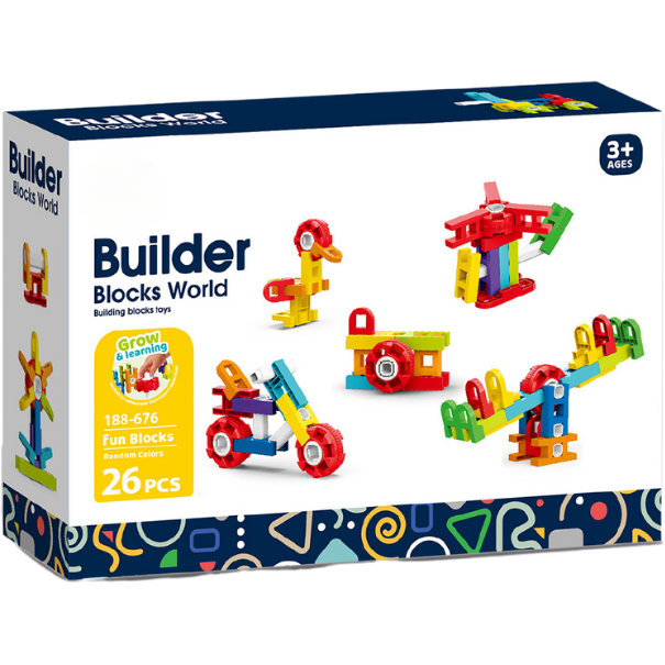Oferte la Set de Constructie Fun Blocks 26 Piese 3 Ani+ Multicolor