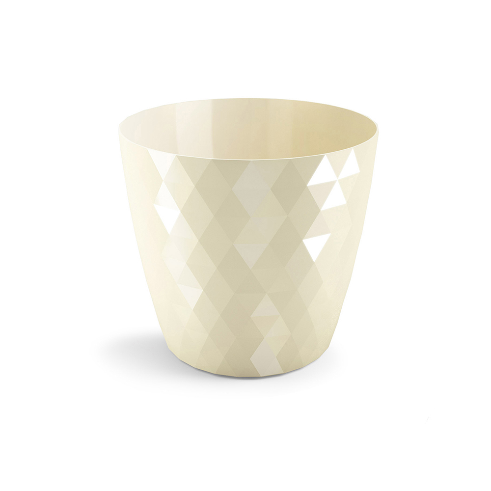 Oferte la Ghiveci Cristal, PVC, crem, diametru 16 cm, inaltime 15 cm