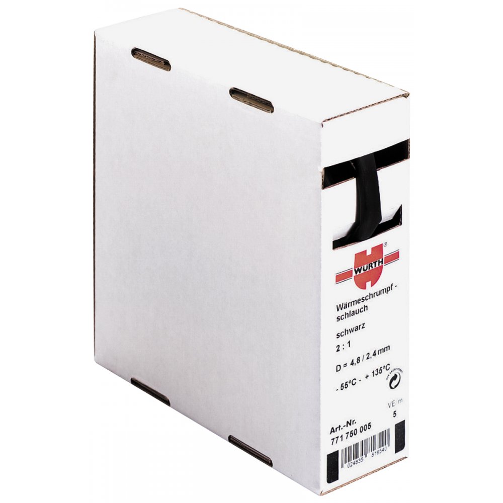 Oferte la Cutie 10 ml tub termocontractibil 4.8/2.4mm, negru, Wurth GI77175040