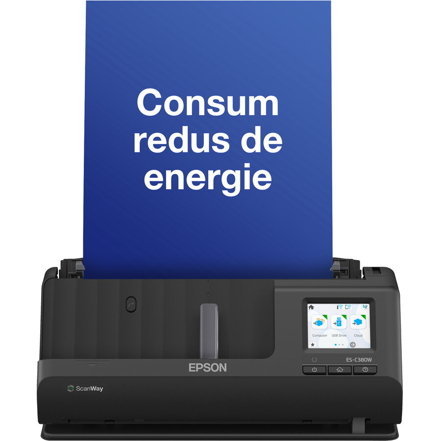 Oferte la Scaner ES-C380W Color  600 DPI Compact    Negru