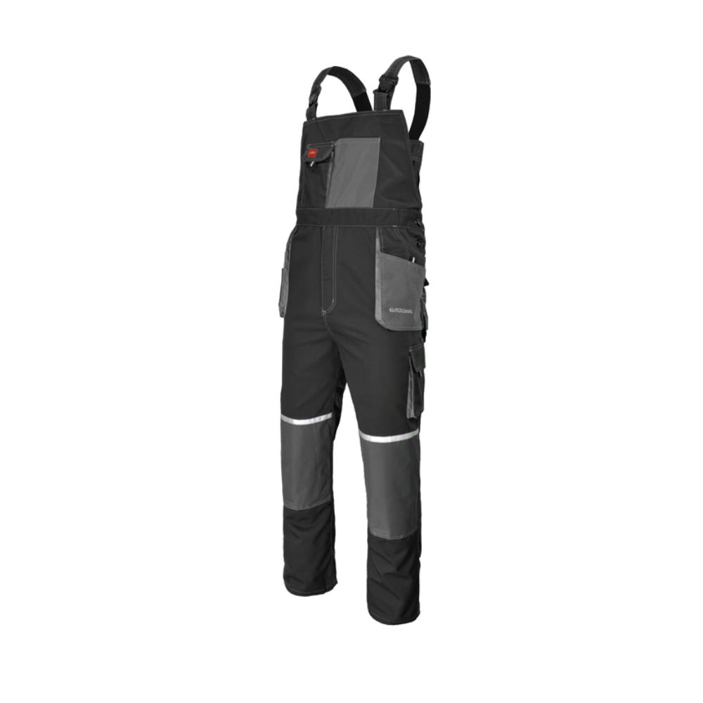 Pantaloni de lucru cu pieptar EuroClassic, tercot, barbatesti, vara, culoare gri, marimea 62
