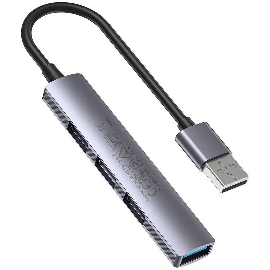 Oferte la Hub USB H1208A USB-A   3x USB-A 2.0 USB-A 3.0  5000Mbit/s Aluminiu Gri