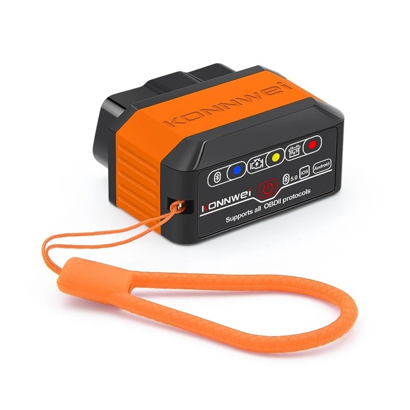 Oferte la Diagnoza Auto OBD2 KONNWEI KW906, Bluetooth 5.0, Buton ON-OFF, Compatibil Android IOS, ELM 327 OBDII, Orange