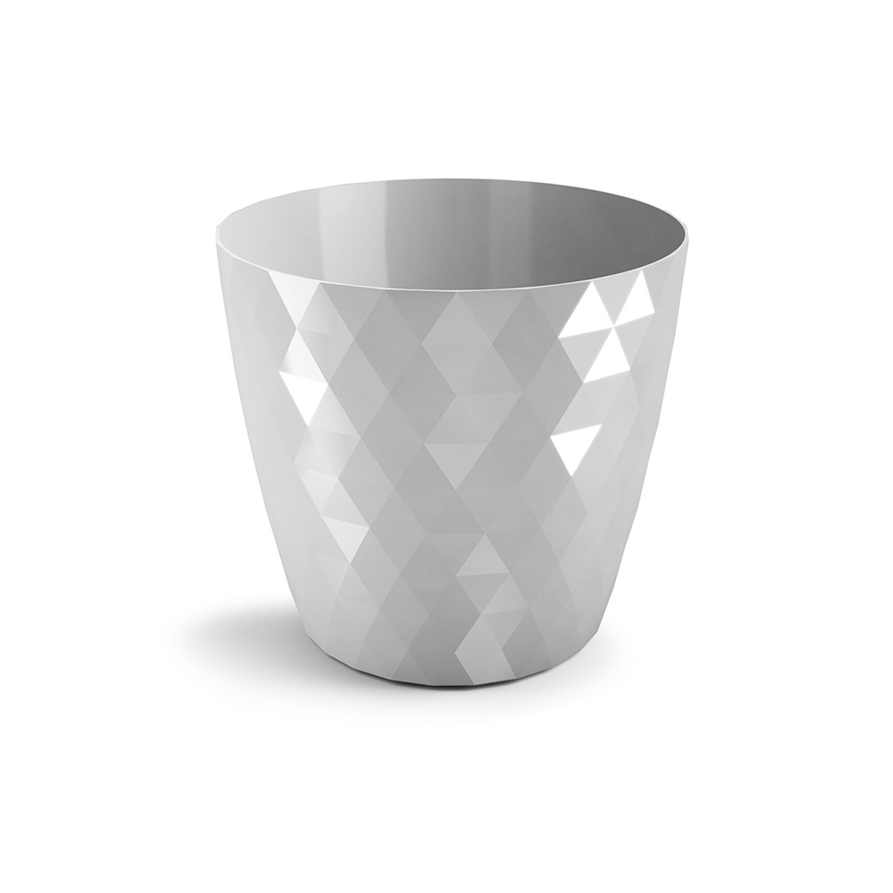 Oferte la Ghiveci Cristal, PVC, gri deschis, diametru 18 cm, inaltime 17 cm