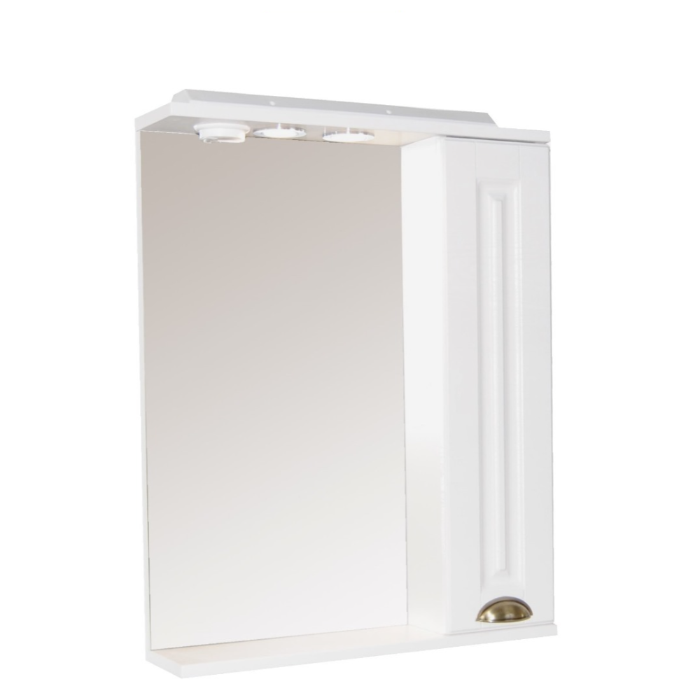 Oferte la Oglinda cu dulap baie Badenmob Seria 172, MDF/PAL, alb, 1 usa, 3 polite, 60 x 14 x 71 cm