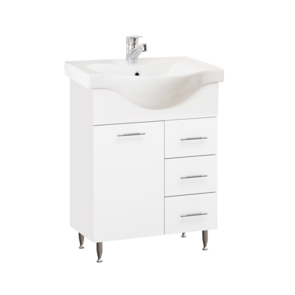 Oferte la Mobilier baie Badenmob Seria 153, baza cu lavoar, MDF/PAL, alb, 55 x 45 x 81 cm