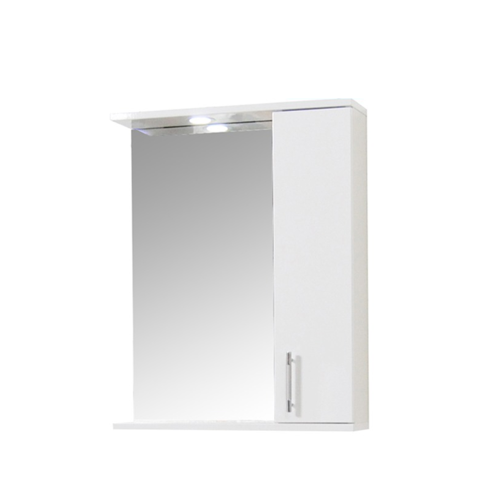 Oferte la Oglinda cu dulap baie Badenmob Seria 020, MDF, alb, 1 usa, 3 rafturi, 56 x 14 x 71 cm