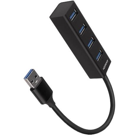 Oferte la Hub HUE-M1A  MINI 4xUSB3.2 Gen 1 Metalic Cablu USB-A 20CM Negru