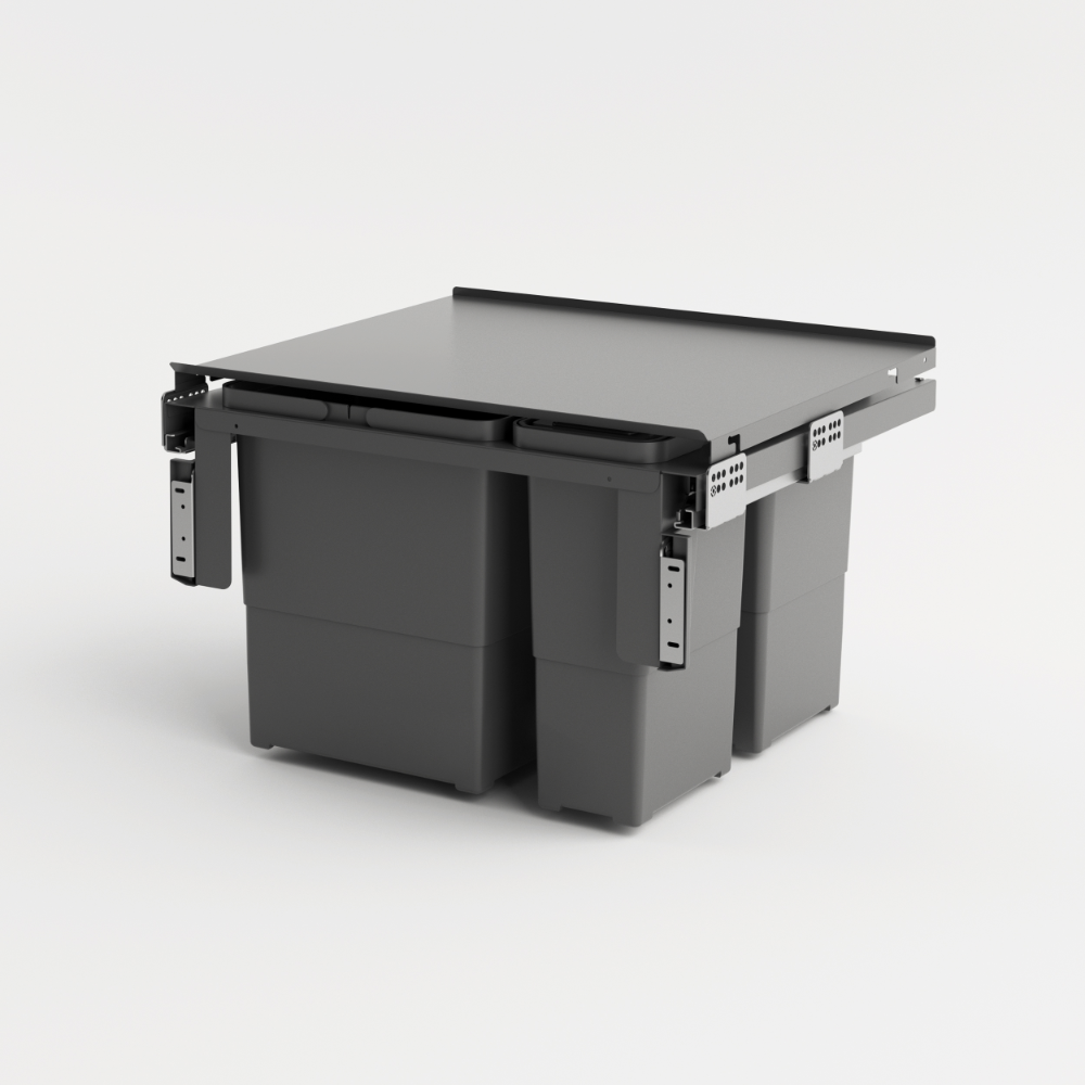 Oferte la Sistem cos gunoi incorporabil H34 Compagnucci, plastic si metal, antracit, 450 mm, 36 l