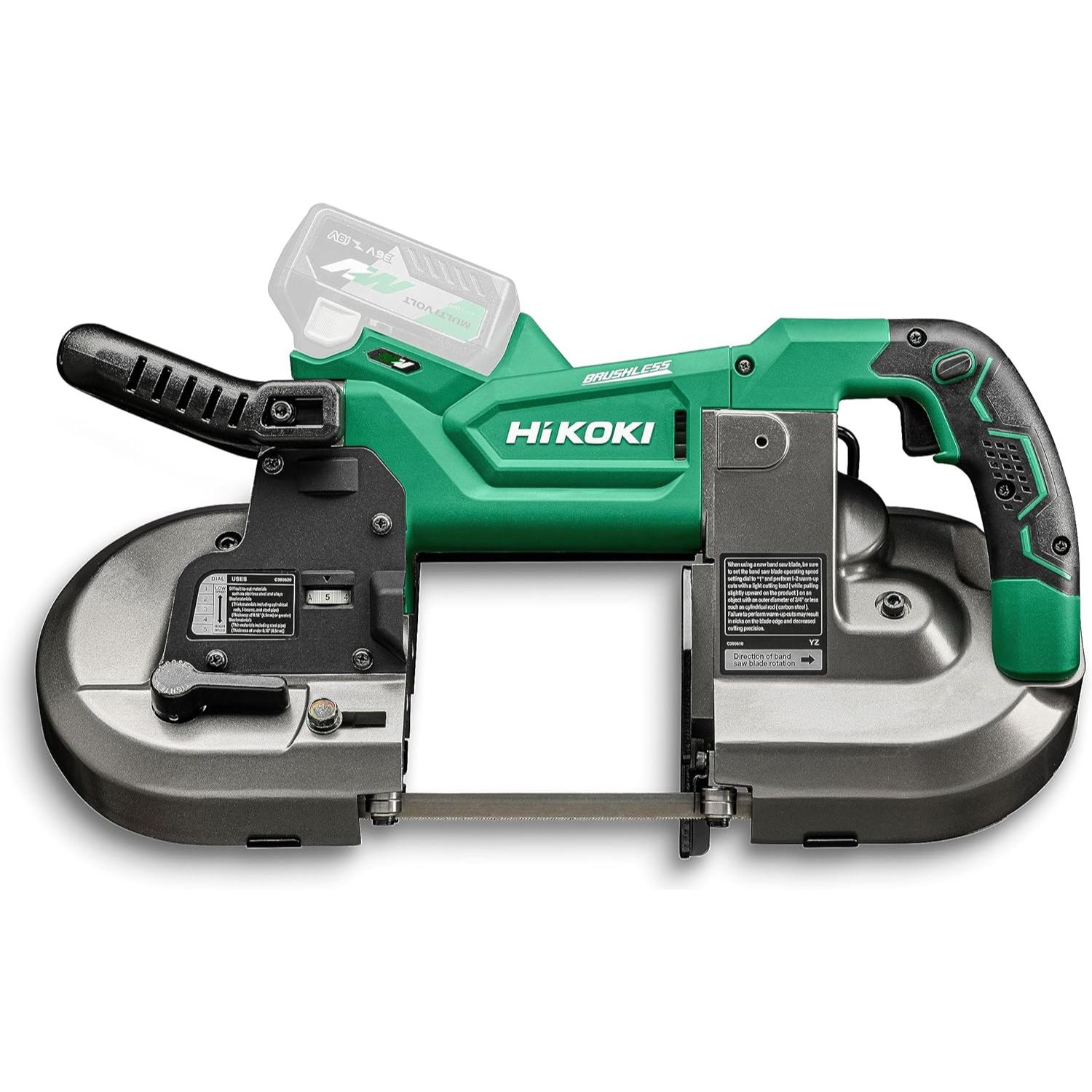 Oferte la Fierastrau cu banda Hikoki CB3612DA, compatibil cu acumulatori Li-Ion de 18 V, capacitate de taiere 120 mm