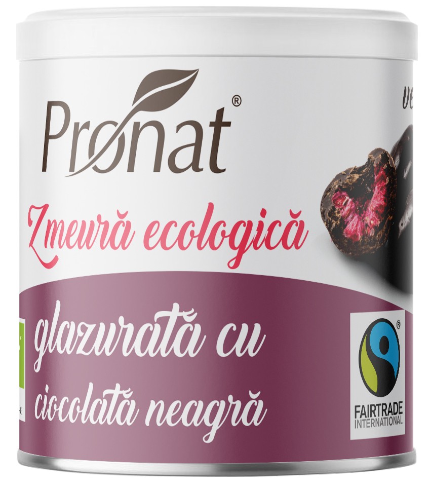 Oferte la Zmeura glazurata cu ciocolata neagra bio, 100g Pronat
