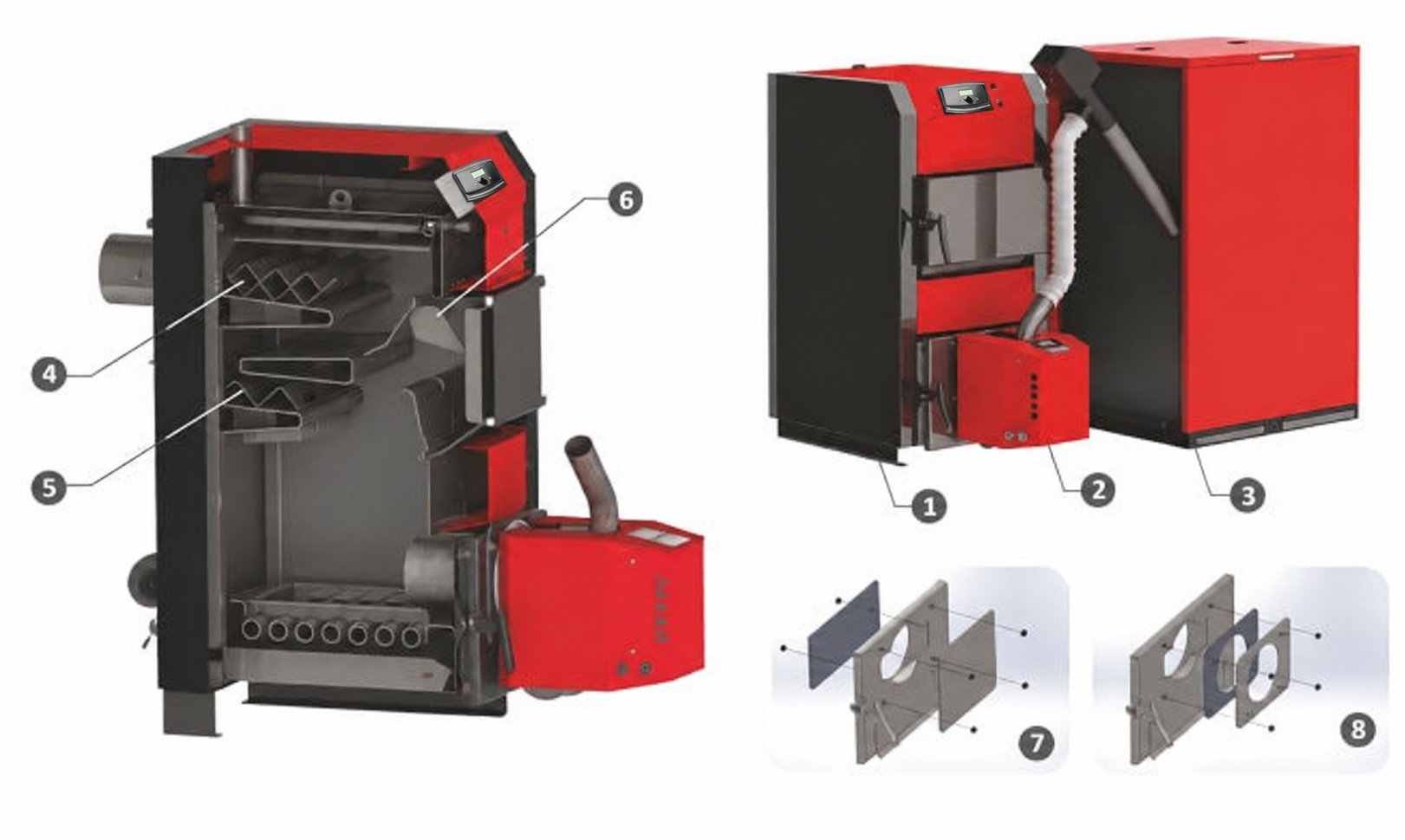 Oferte la Centrala mixta combustibil solid si peleti  Sunsystem Burnit NWB PRIME 40 KW cu arzator  Peleti Burnit Pell 40 cu  autocuratare sneck si  buncar 500 litri