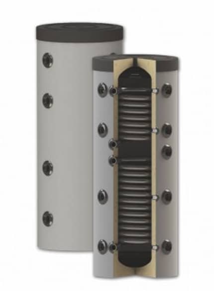 Rezervor de acumulare puffer pentru agent termic cu doua serpentine PS2 150L