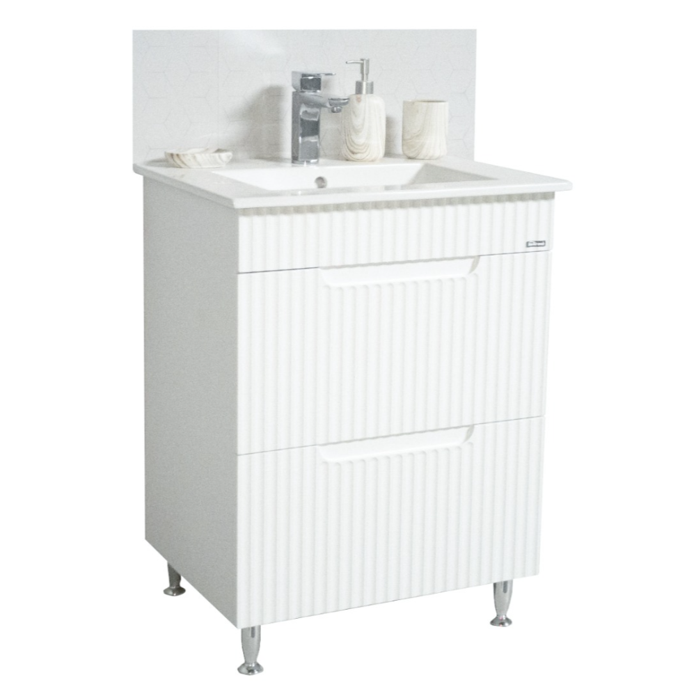 Oferte la Mobilier baie Badenmob Seria 033, baza cu lavoar, MDF/PAL, alb, 60 x 46 x 81 cm