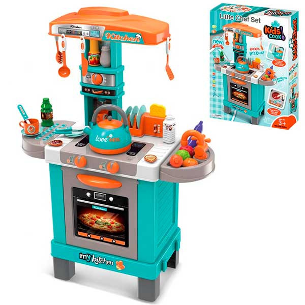 Bucatarie de jucarie Kids Chef cu accesorii, albastru (Culoare produse: Albastru, TIP PRODUS: Jucarii)