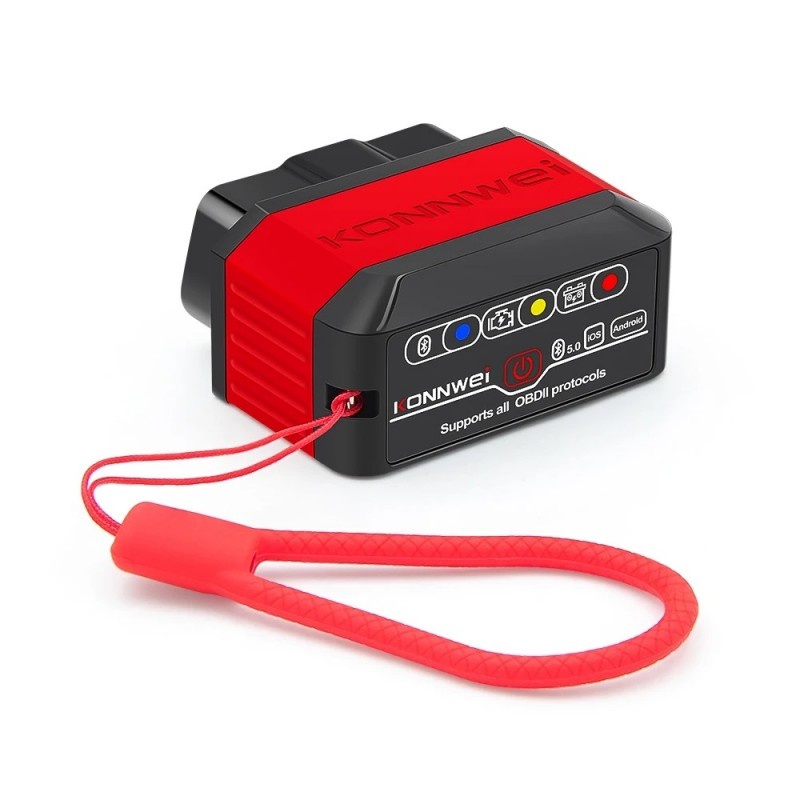 Oferte la Diagnoza Auto OBD2 KONNWEI KW905, Bluetooth 5.0, Buton ON-OFF, Compatibil Android IOS, ELM 327 OBDII, Rosu