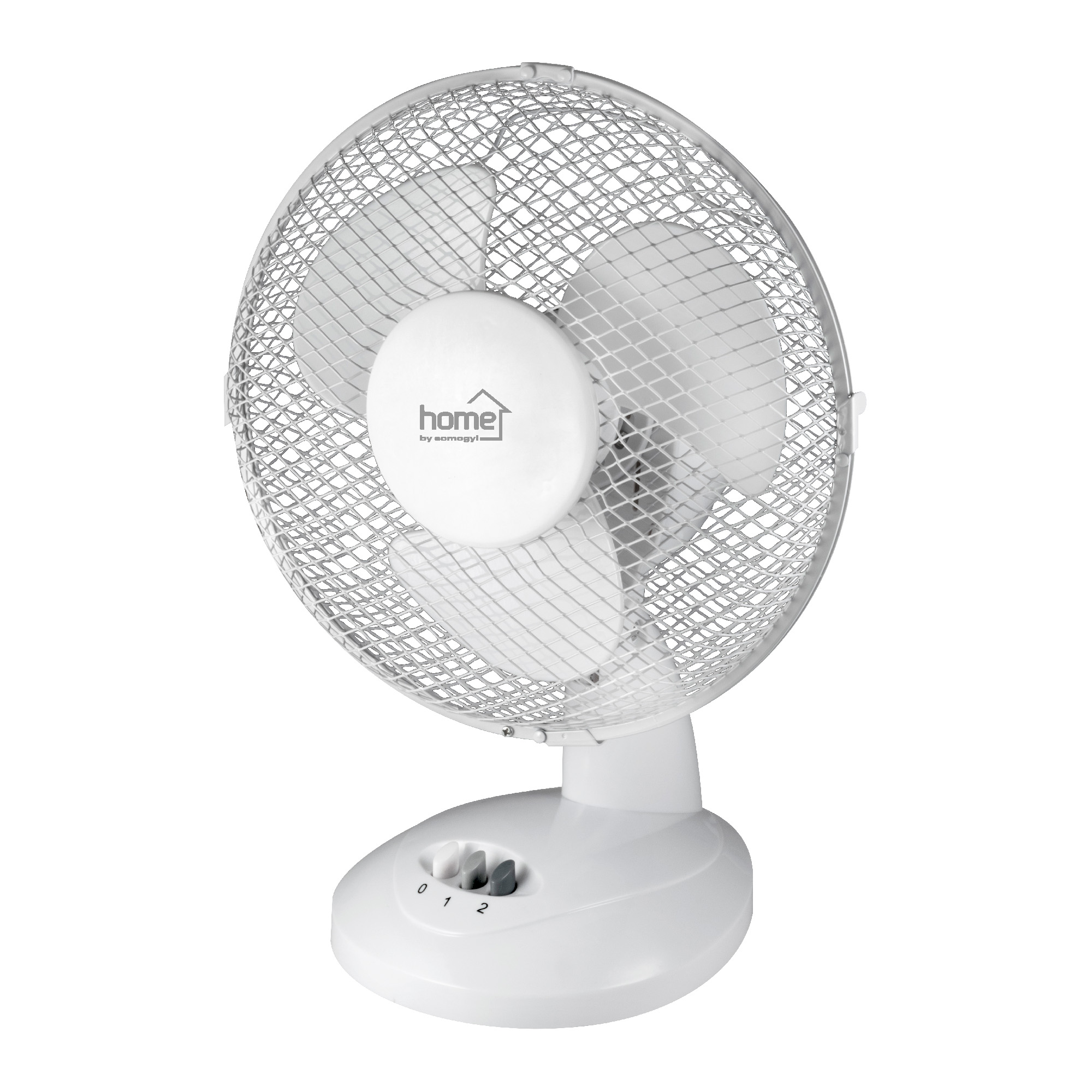 Oferte la Ventilator de masa Home, 2 trepte, plastic, alb, 23 cm