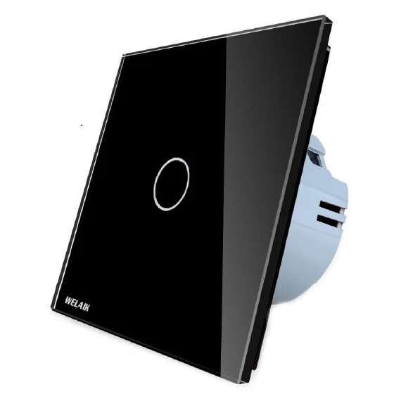 Oferte la Intrerupator simplu cu touch Welaik panou din sticla A1911CB, negru
