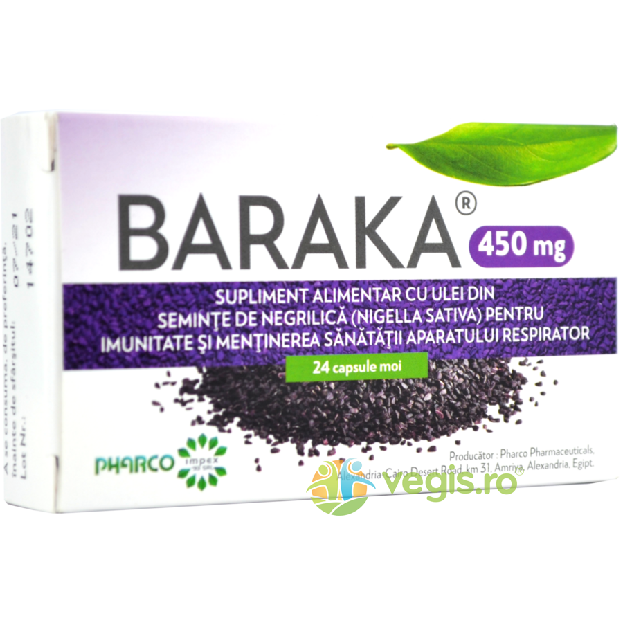Oferte la Baraka 450mg Negrilica (Chimen negru) 24cps moi