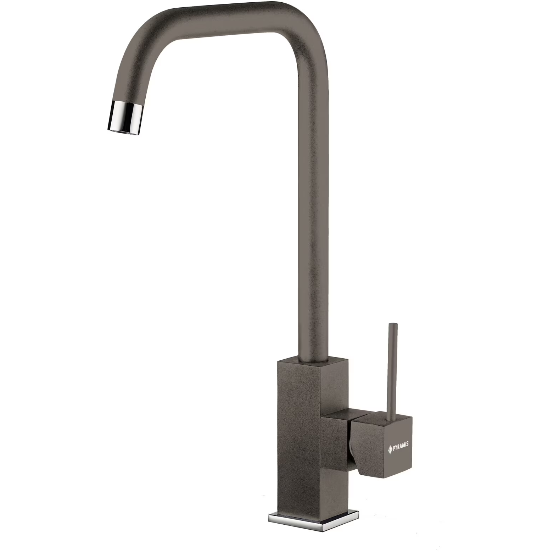 Oferte la Baterie Bucatarie Adelita  Monocomanda  Pipa Inalta Dreapta  Aerator Cu Limitare De Debit  Finisaj Gri