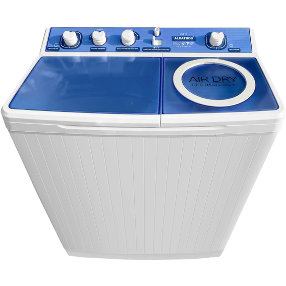 Oferte la Masina Spalat Rufe Semiautomata WMS7.7 Capacitate Rufe Uscate 7kg Storcere 3Kg Alb/Albastru
