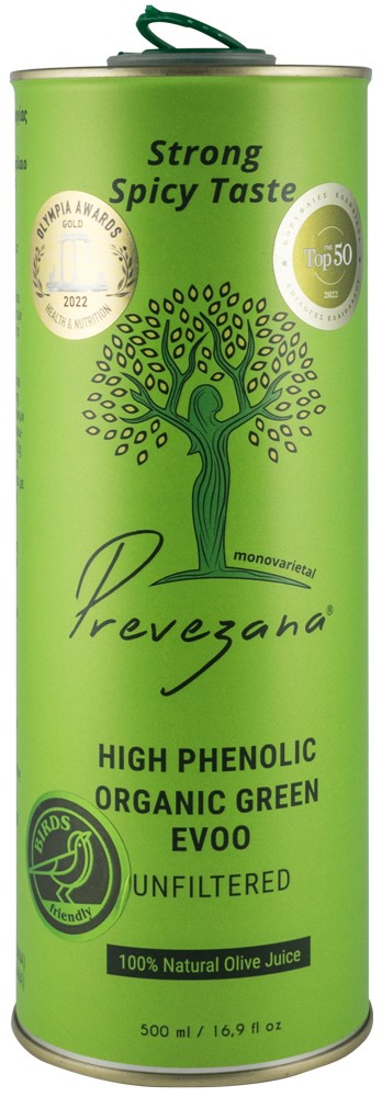 Oferte la Ulei de masline cu continut mare de fenoli, bio, nefiltrat, gust intens, 500ml Prevezana Green Olive Oil