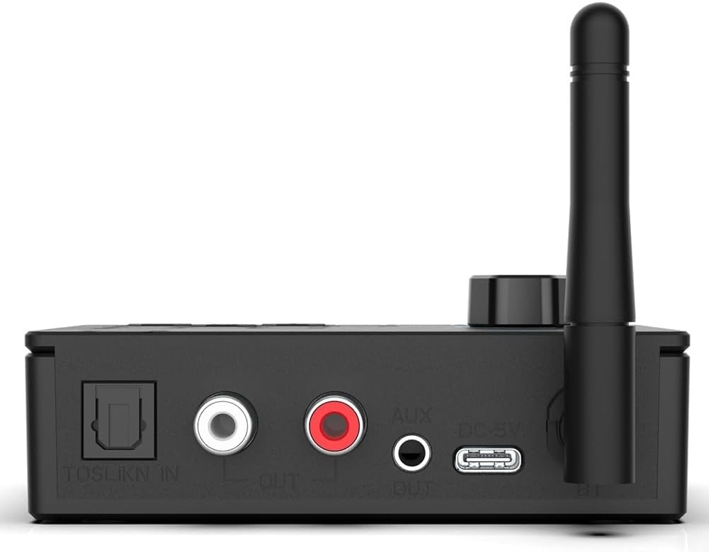 Oferte la Convertor Audio Digital la Analog Techstar® DAC 192KHz cu Bluetooth 5.4 și Telecomanda, Intrari Optice, Iesiri RCA și Jack 3.5mm