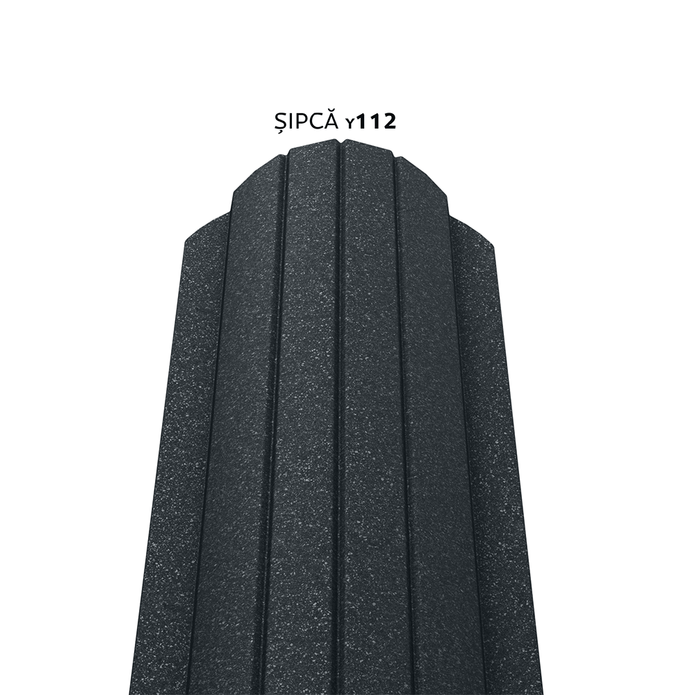 Oferte la Sipca metalica gard Caretta Vertical Y112, gri RAL 7016, mat structurat, finisaj Fresco, 0.4 mm, 1700 x 90 mm