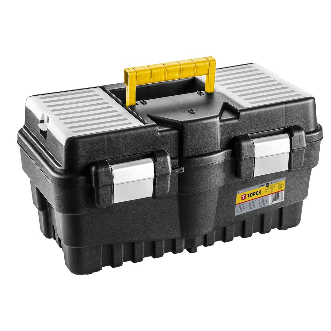 Oferte la Cutie pentru scule si unelte Topex 19, 2 organizatoare, 46.2 x 25.6 x 24.2 cm