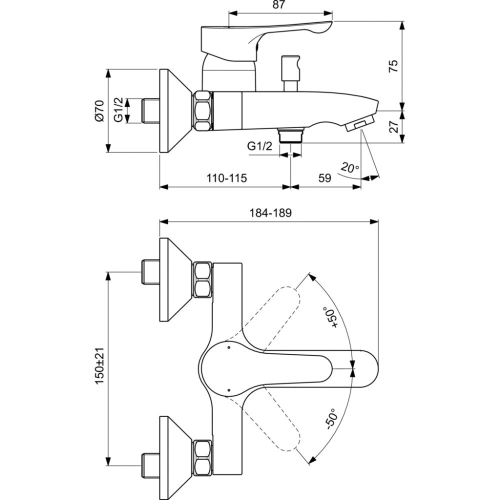 Oferte la Ideal Standard Alpha Baterie cada dus monocomanda divertor automat