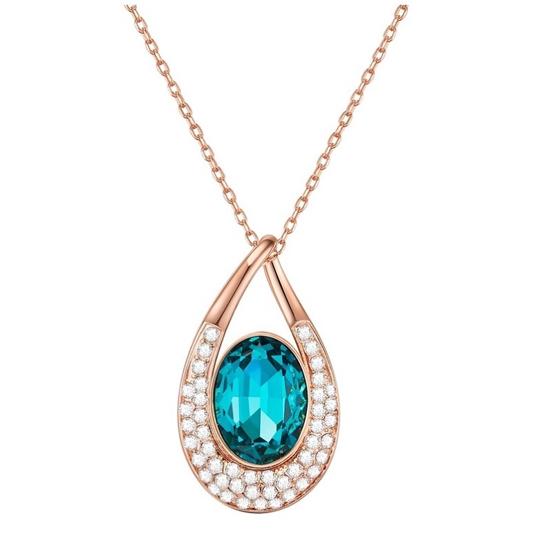 Oferte la Colier albastru Vanessa, placat cu aur roz