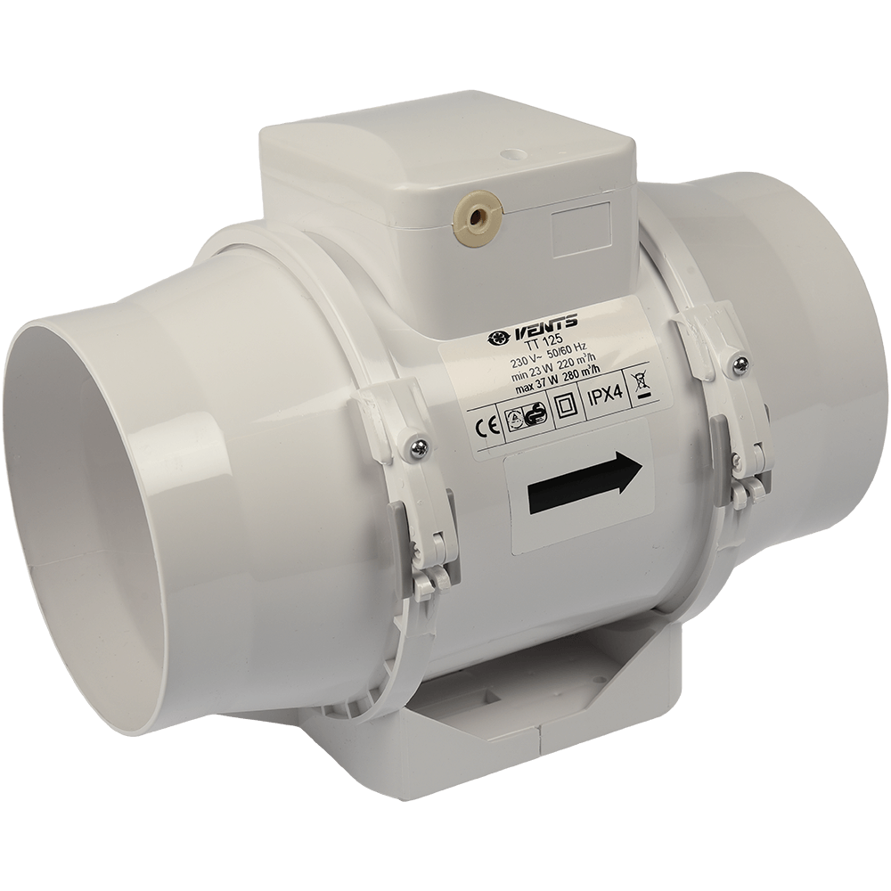 Oferte la Ventilator axial Vents TT, in linie, 37 W, alb, diametru 125 mm, 24.6 x 16.7 cm