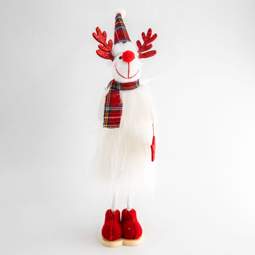 Oferte la Decoratiune iarna ren, alb, 30 cm