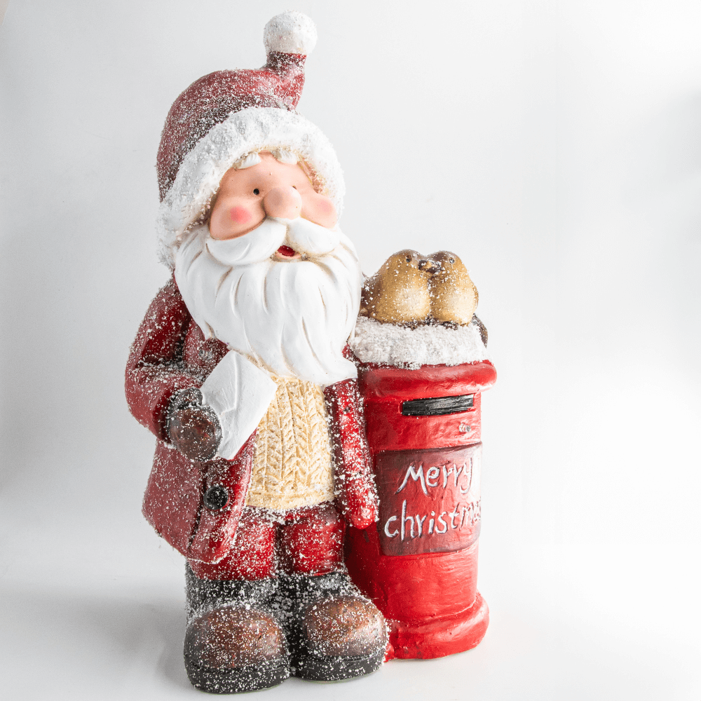 Oferte la Decoratiune Mos Craciun si cutie postala, rosu si alb, 43 cm