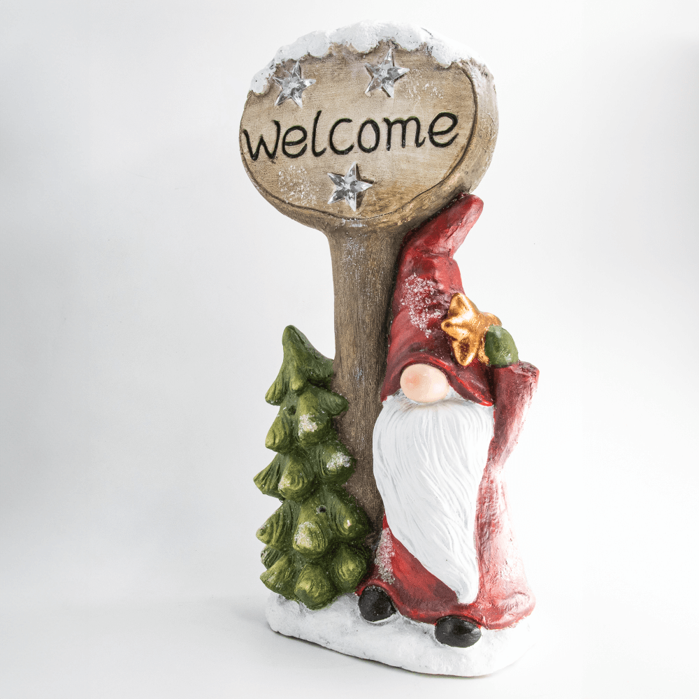 Oferte la Decoratiune gnom Welcome, iluminare LED, 45.5 cm