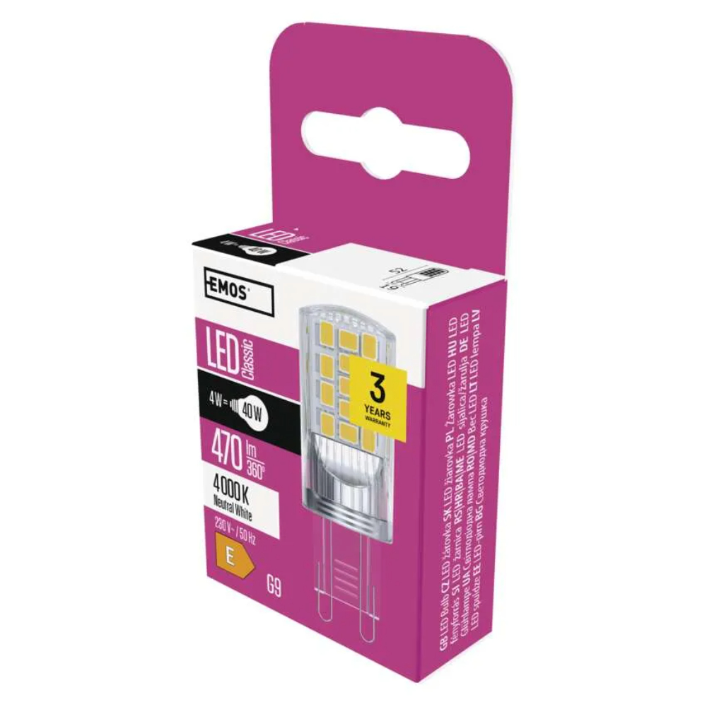 Oferte la Bec LED Emos Classic, bulb, G9, 4 W, lumina neutra, 3500-4100 K, 470 lm
