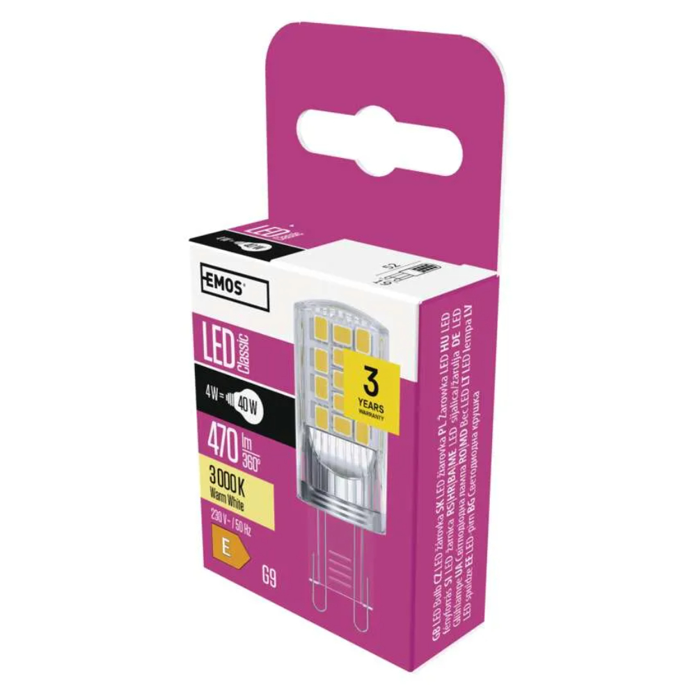 Oferte la Bec LED Emos Classic, bulb, G9, 4 W, lumina calda, 3000 K, 470 lm